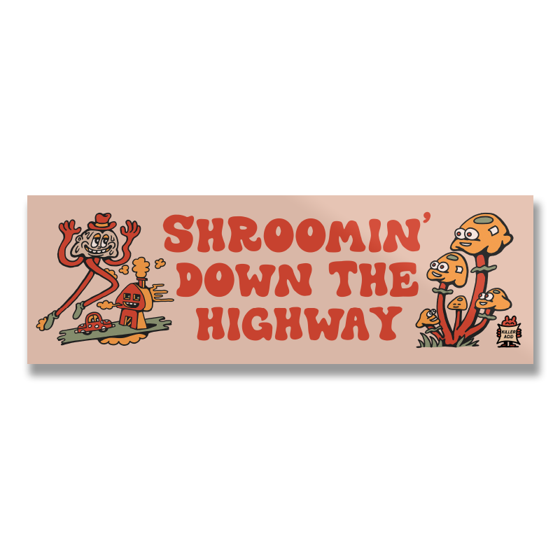 Shroomin' Down The Highway Sticker