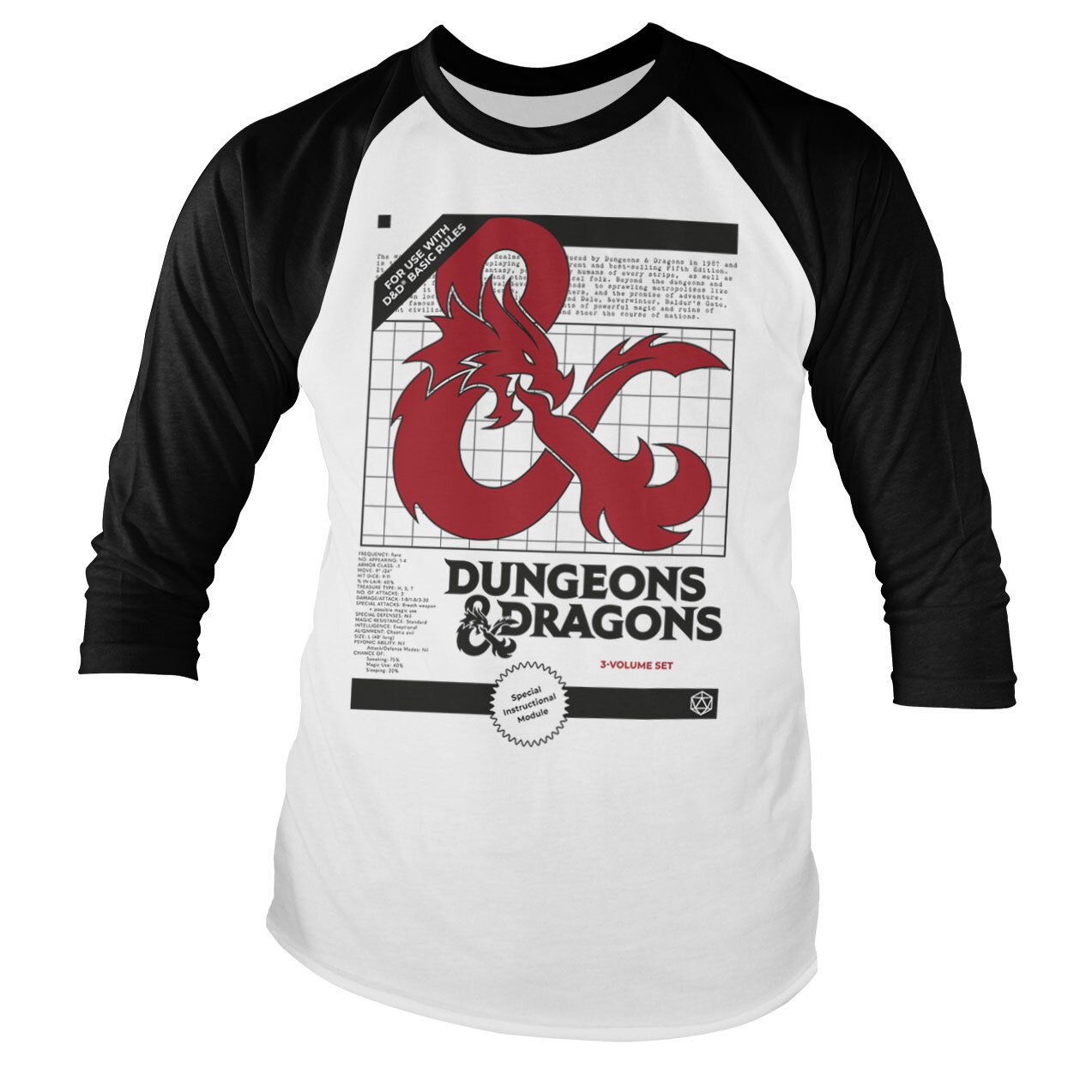 Dungeons & Dragons - 3 Volume Set Baseball Long Sleeve Tee