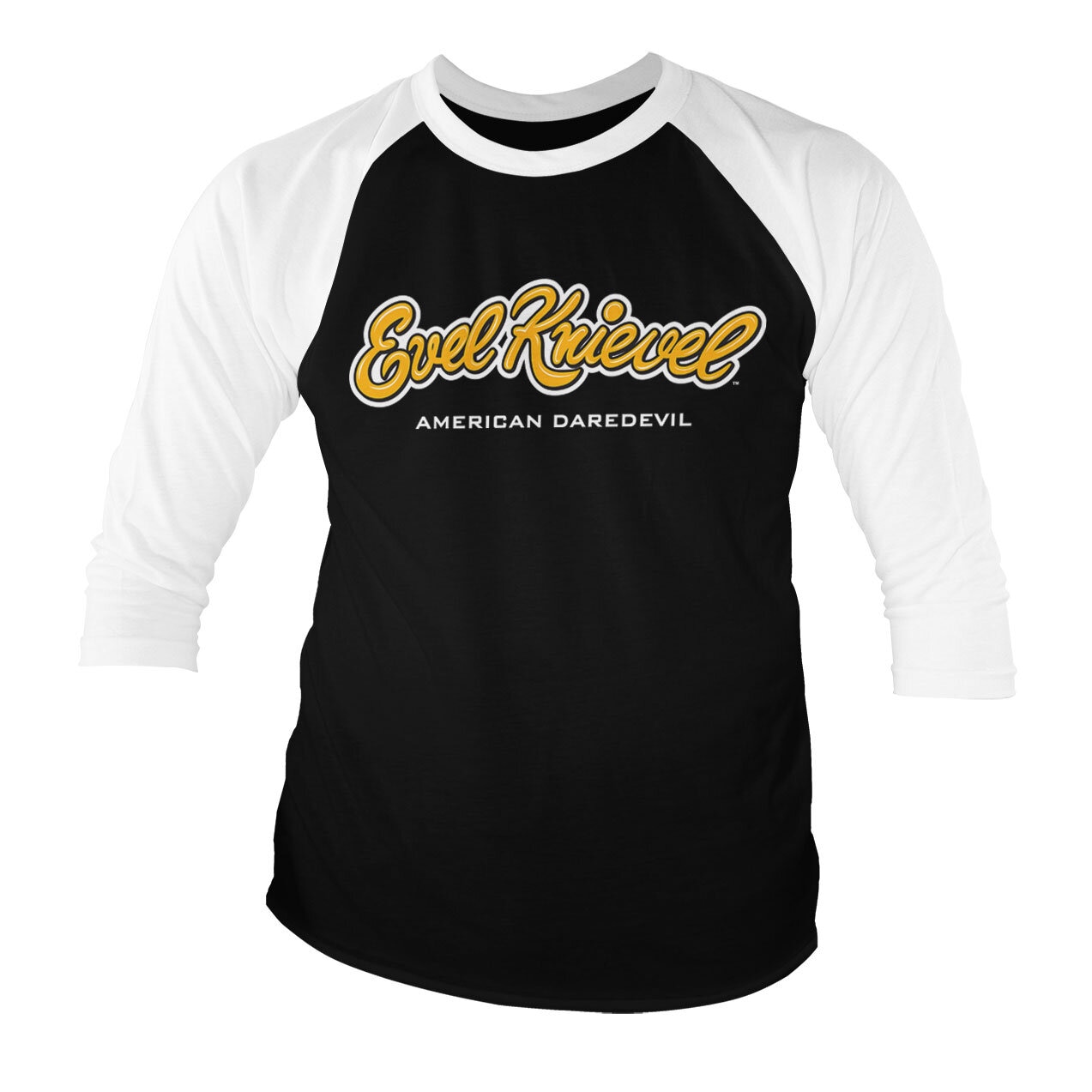 Evel Knievel Logo Baseball 3/4 Sleeve T-Shirt