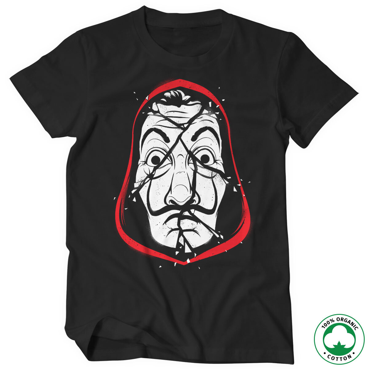 La Casa De Papel Cracked Mask Organic T-Shirt