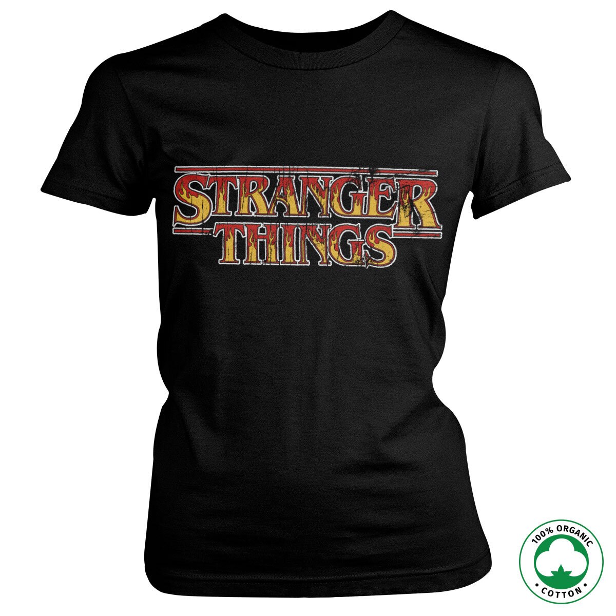 Stranger Things Fire Logo Organic Girly Tee
