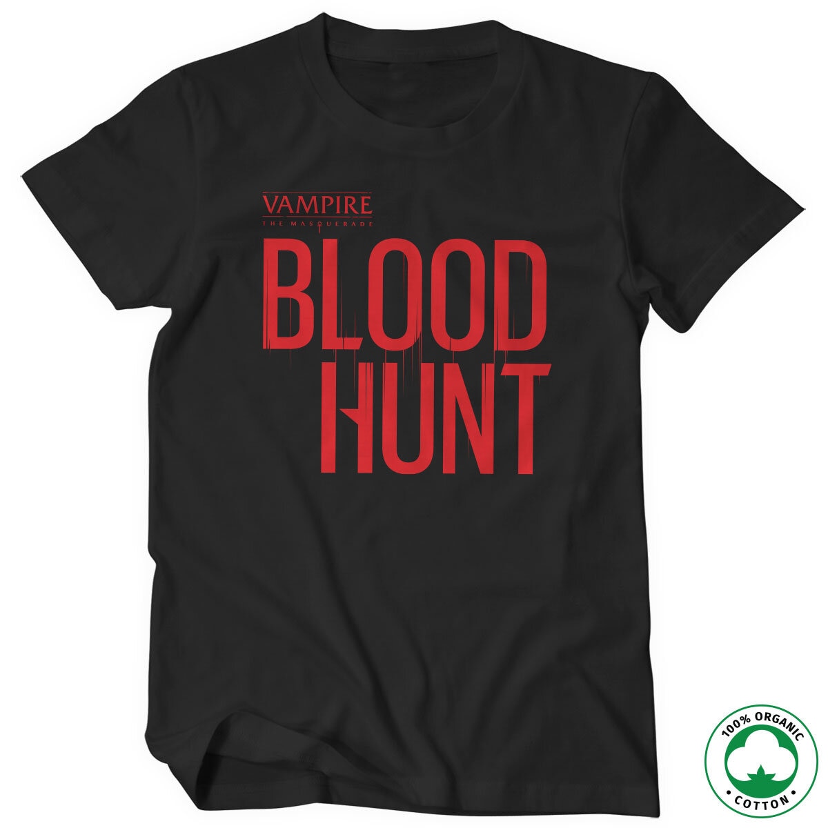 Bloodhunt Logo Red on Black Organic T-Shirt