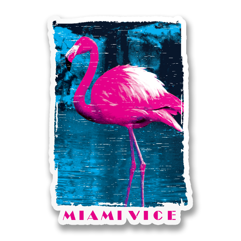 Miami Vice Flamingo Sticker